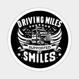 Driving Miles Supported By Smiles for Truckers Magnet